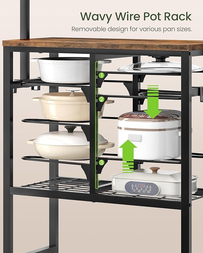 CHOEZON Pots and Pans Organizer Rack, Kitchen Bakers Rack, Kitchen Island Table