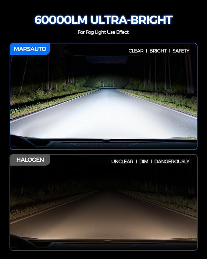 Marsauto - 9005 Halogen Headlight Bulb - High-Performance Car Headlight - Halogen Light with No Glare - for Automotive - 2 Bulbs