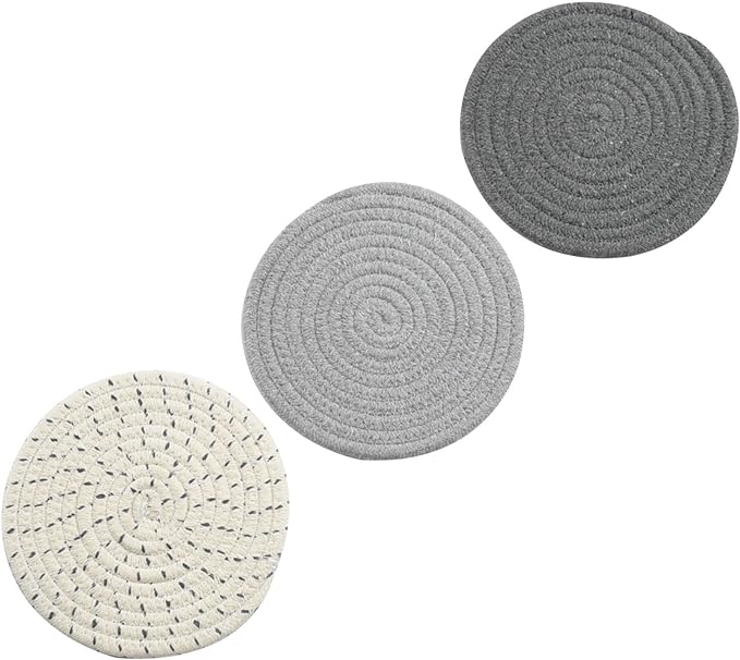 Potholders Set Trivets Set 100% Pure Cotton Thread Weave Hot Pot Holders Set