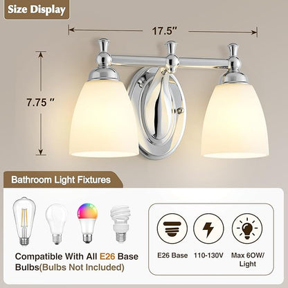 EJIAXIN Bathroom Vanity Lights Over Mirror, 2 Light Bath Vanity Light Modern