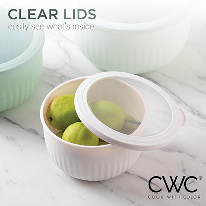 COOK WITH COLOR Prep Bowls with Lids- Wide and Deep Nesting Plastic Small