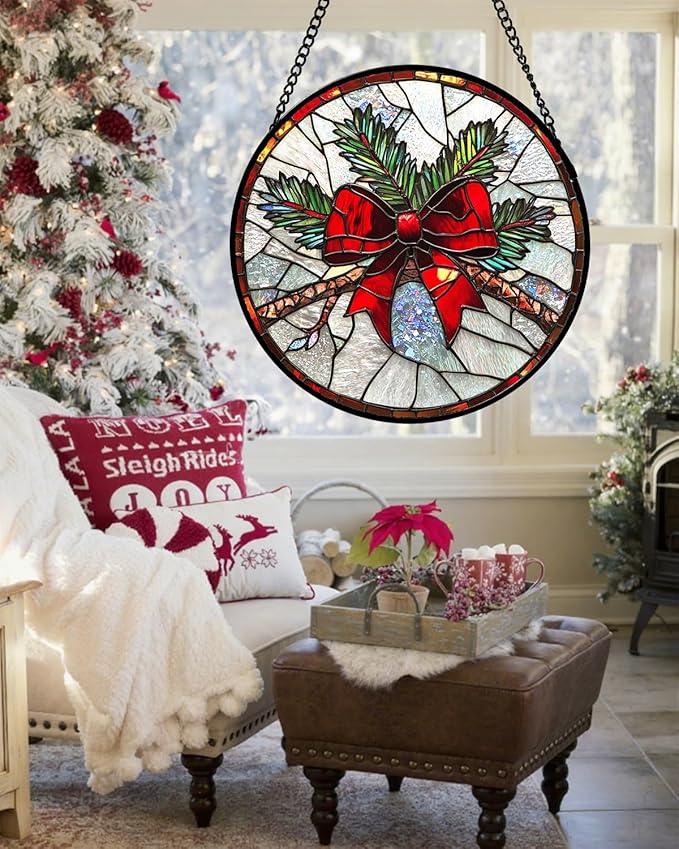 DASTOLL Stained Glass Window Hanging