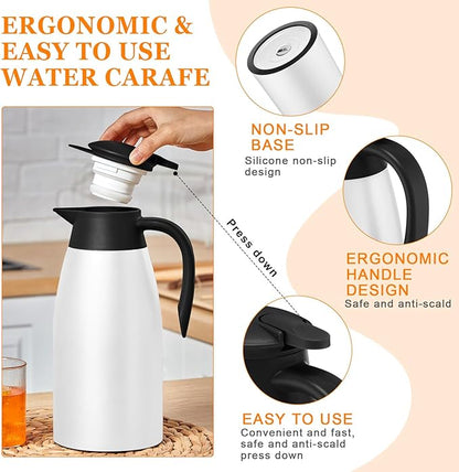 Norme 2 Pcs Thermal Coffee Carafe Insulated Stainless Steel Coffee Carafe
