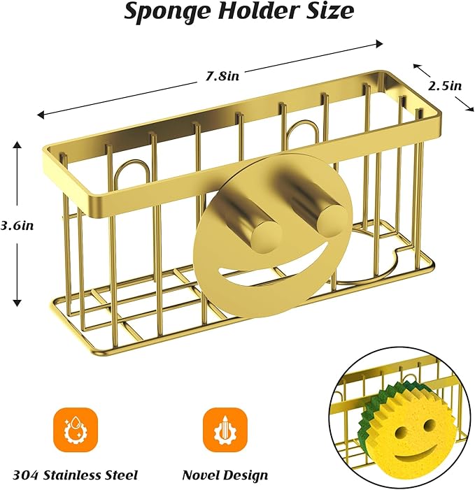 MURLONG Sponge Holder Smiley Face, Sink Caddy