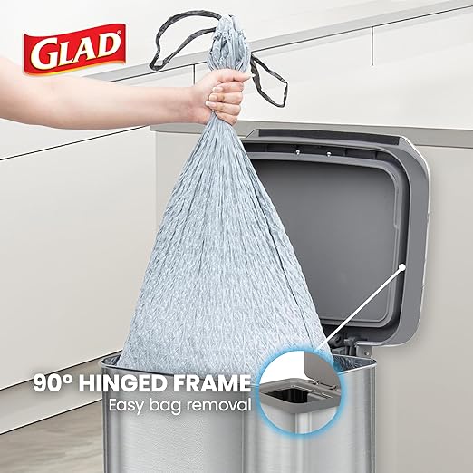 Glad Stainless Steel Step Trash Can, Series 2