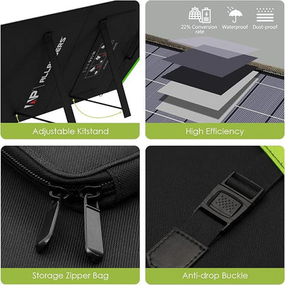 ALLPOWERS SP033 200W Portable Solar Panel Foldable, 23% High Efficiency Solar Charger with MC4 Connectors for Power Station, RV, Camping, Home Use, Compact Folding Solar Panel（SP033-200W