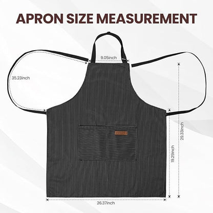 Serrenf 2 Pack Apron, Cooking Kitchen Aprons, Adjustable Bib Apron