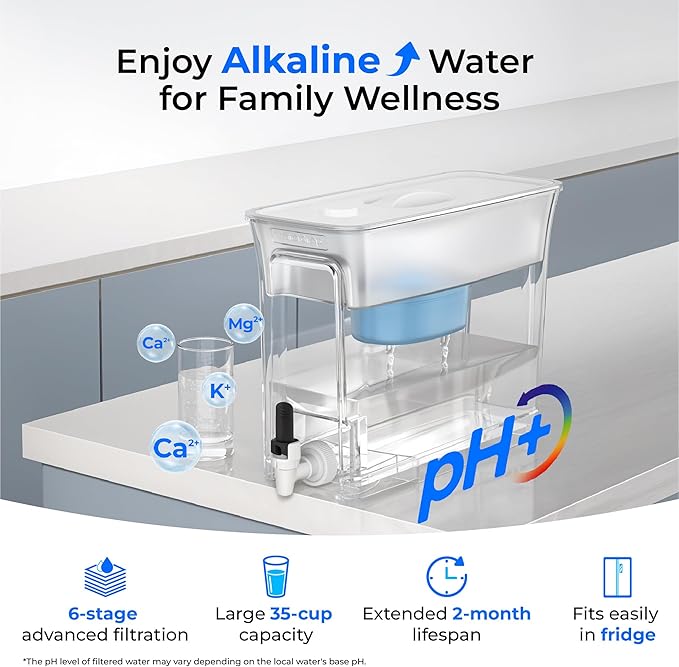 Waterdrop Slim Alkaline Water Filter Dispenser, Large Capacity, 100-Gallon