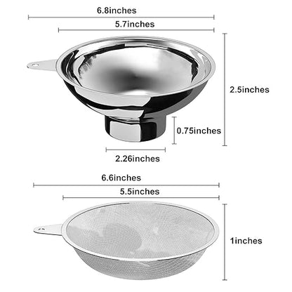 Serinar Canning Funnel with Stainless Steel Filter