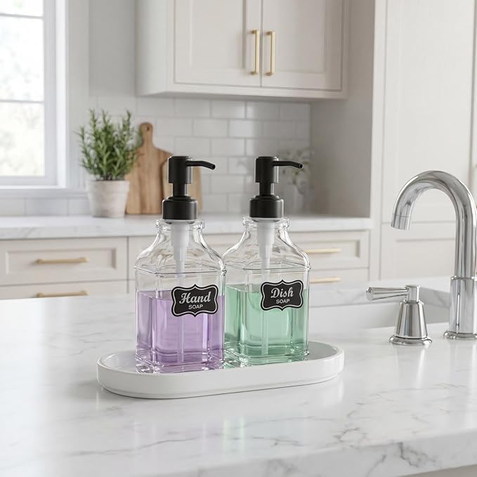 JASAI 2Pack Glass Soap Dispenser