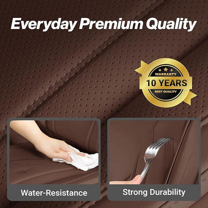Coverland Custom SUV Car Seat Covers Front Seats for [2006-2015 Land Rov er LR2] - Protector Car Seat Cover Water Resistant Leather Memory Form Back Support Seat Cushion [Front-Dark Brown]