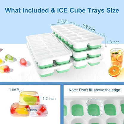 Ice Cube Tray, Ice Cube Trays for Freezer 5 Pack