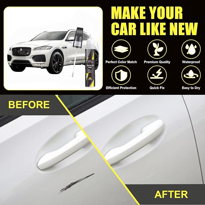 XNA Eiger Grey(2409/1DF/LRA) for Jaguar Touch Up Paint, 2 in 1 Car Scratch Remover with Pen Tip and Brush, Exact Color-Matched for Car Paint Scratch Repair, Quick & Easy Fix Chips and Nicks