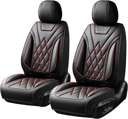 Car Seat Covers Compatible with Hyundai Palisade 2020-2026 Waterproof & Breathable Luxury Leather All-Weather Seat Cushions Protectors, Airbag Compatible, Only 2 Front seat Covers (Redline)