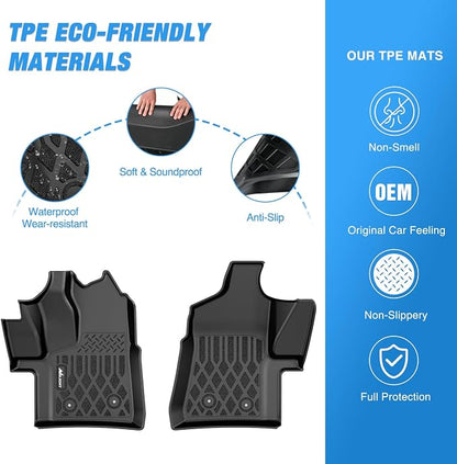 Nilight TPE Floor Mats for Ford Transit 150 250 350 350HD Vinyl Floor 2022 2023 2024 2025 2026 (Not for Connect) All Weather Custom Fit Heavy Duty Floor Liners