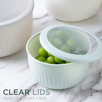 COOK WITH COLOR Prep Bowls with Lids- Wide and Deep Nesting Plastic Small