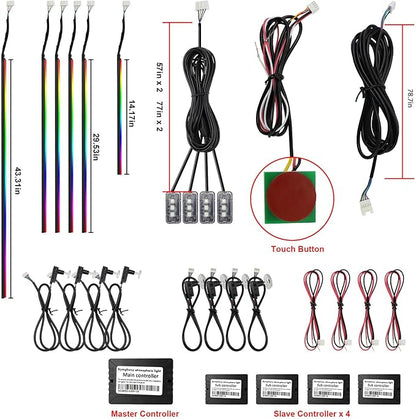 Dreamcolor Acrylic Interior Car Lights, WEBUPAR Car Accessories 18 in 1 Car LED
