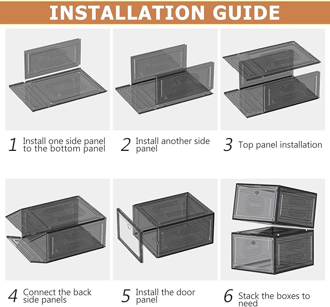 10 Pack Thicken Shoe Organizer Stackable, Upgraded Sturdy Shoe Storage Box