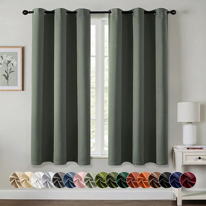 MIULEE Dark Mallard Blackout Curtains