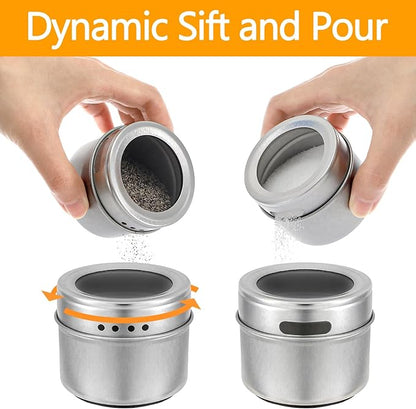 Bekith 20 Pack Magnetic Spice Jars, Magnetic Spice Containers