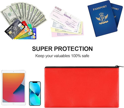 2 Pieces Money Bags with Zipper, 11x6.1 inch Money Pouch, Bank Bag, Cash Bag, Check Wallet, Cosmetics(Red)