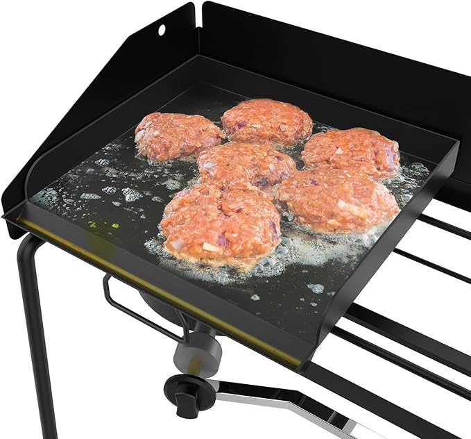 Heavy Duty Steel Griddle for Camp Chef 14" Stove Cooking Systems, Carbon Steel Flat Top with Carry Bag for Camp Chef 1-Burner Griddle Outdoor Cooking Equipment 14" x 16"