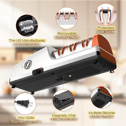 Replaceable Sharpener Electric Knife Sharpener, 3-Stage