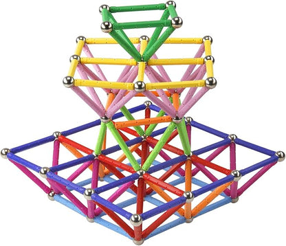 160 Pcs Magnet Building Sticks Kids Toys, Lengthen Magnetic Construction Building Blocks Set 3D Brain Training Learning Educational DIY STEM Toys