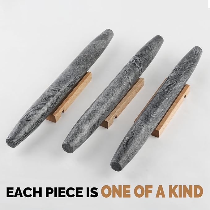 Koville African Natural Marble French Rolling Pin, 16inch Non-Stick Rolling Pin