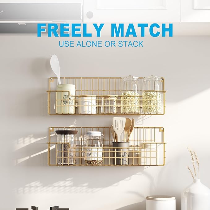 Spice Rack, Metal Spice Holder Shelf