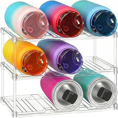 Lifewit Stackable Bottle Storage Organizer, Large Slot Water Bottle Tumbler Cup