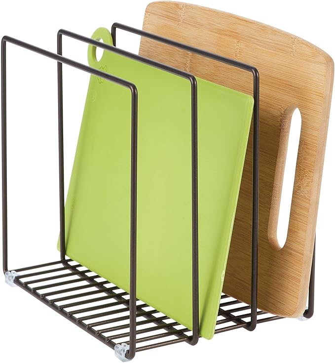 mDesign Steel Storage Tray Organizer Rack