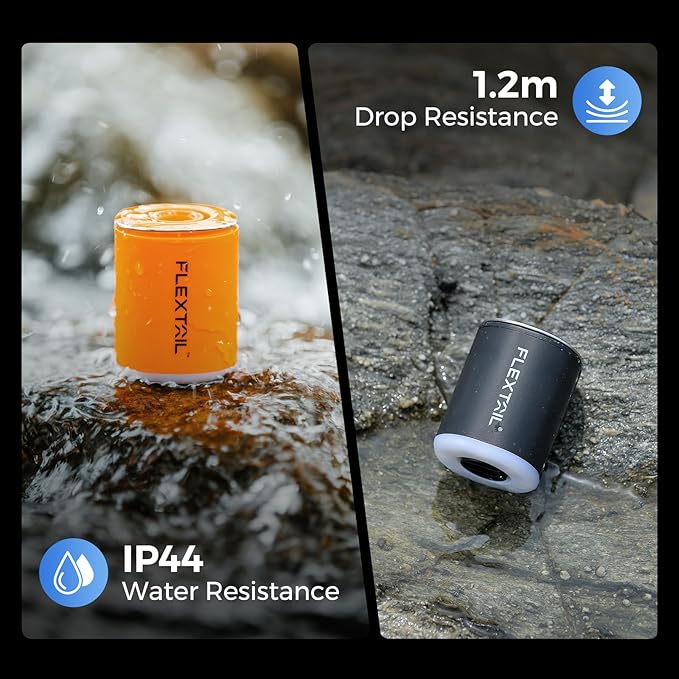 FLEXTAILGEAR Tiny Pump 2X | 4kPa Rechargeable Air Pump & Lantern, Orange