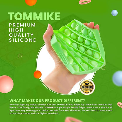 TOMMIKE Hexagon Push Pop Fidget Toy Bubble Sensory for Anxiety & Stress Relief Special Needs Autism Learning Office School Game Crafts Kids Adults (3-Pack)