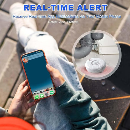 WiFi Water Leak Detectors 5 Pack, 120dB Adjustable Loud Water Leak Sensor