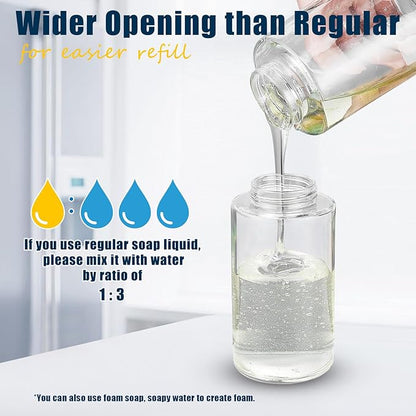 Glass Foaming Hand Soap Dispenser, 10 oz Easy Refill Glass Soap Dispenser