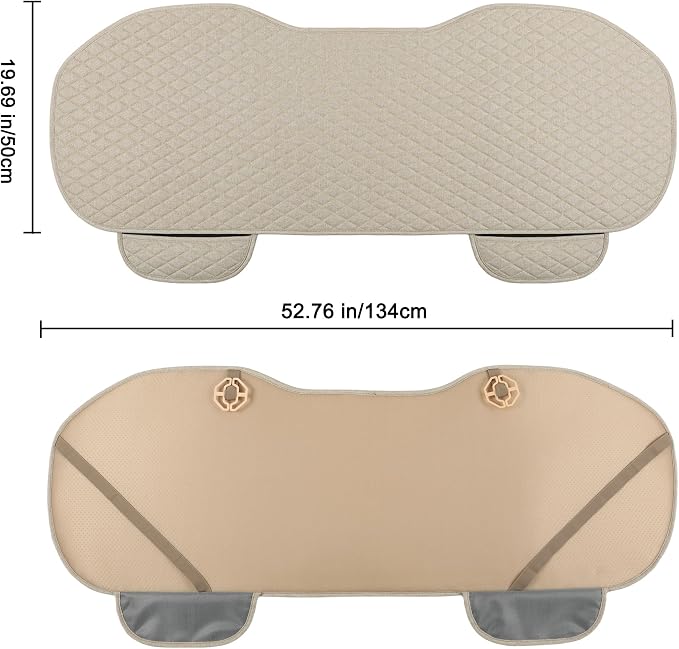 West Llama Linen Car Seat Covers,Bottom Seat Covers for Cars Include 1 Rear Bench Cover Universal Fits 90% Vehicles,SUVs,Cars,Sedans,Beige