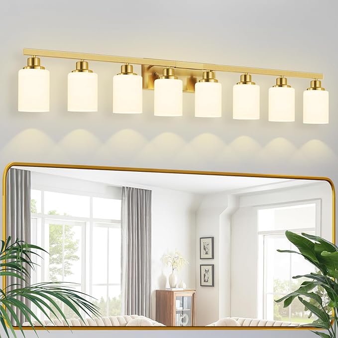 DIKAIDA 52inch Gold Bathroom Light Fixtures, Modern Bathroom Vanity Light