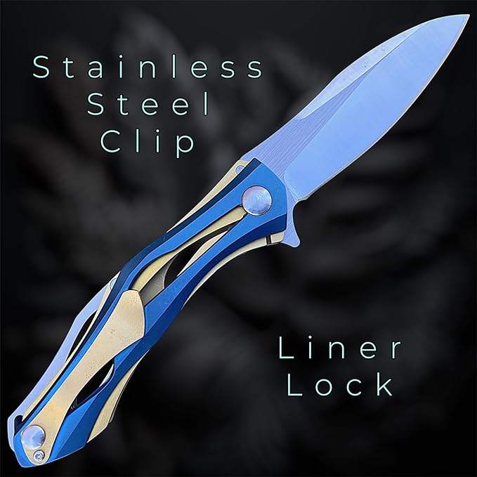TACTICAL GEARZ Premium Stainless Steel Folding Knife, Stainless Steel Handle, D2 Steel Blade (Ronus GB)