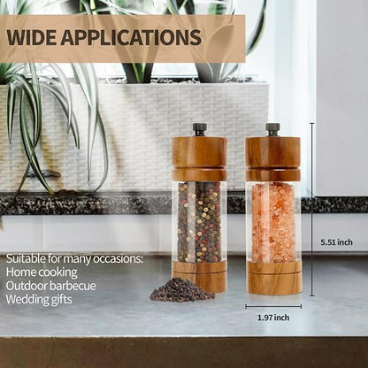 Salt and Pepper Grinder Set, Manual Salt Pepper Mills Grinders
