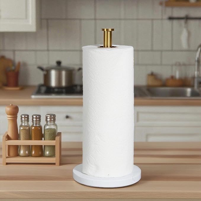 YIGII Marble Base Paper Towel Holder Countertop, Standing Paper Towel Holder