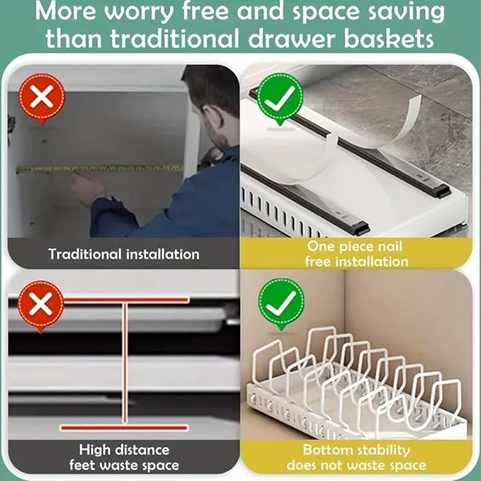 AmoiChic 2 Pack Pull Out Cabinet Organizer