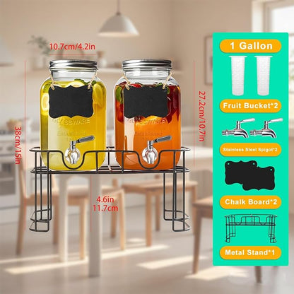 1 Gallon Glass Drink Dispenser