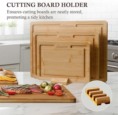 Empune Bamboo Cutting Board Set, Wood Cutting Boards