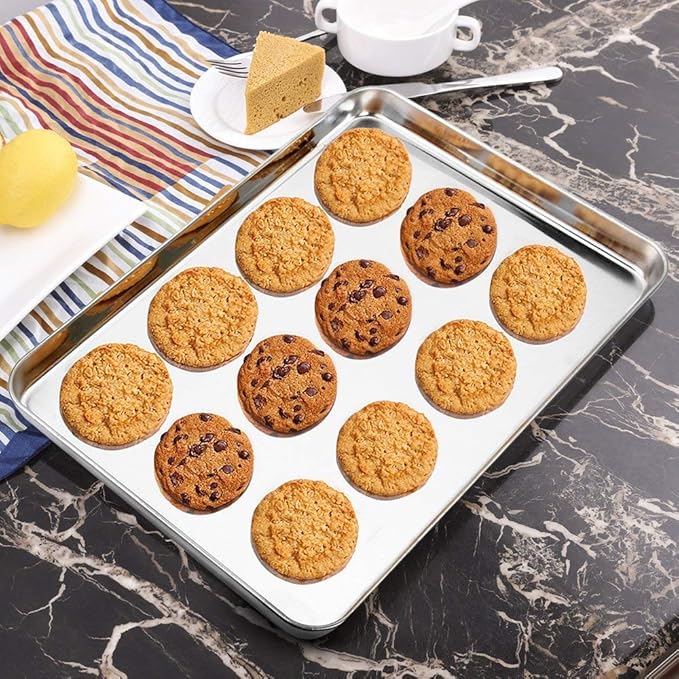 Wildone Baking Sheet with Rack Set, Stainless Steel Cookie Pan baking Tray with