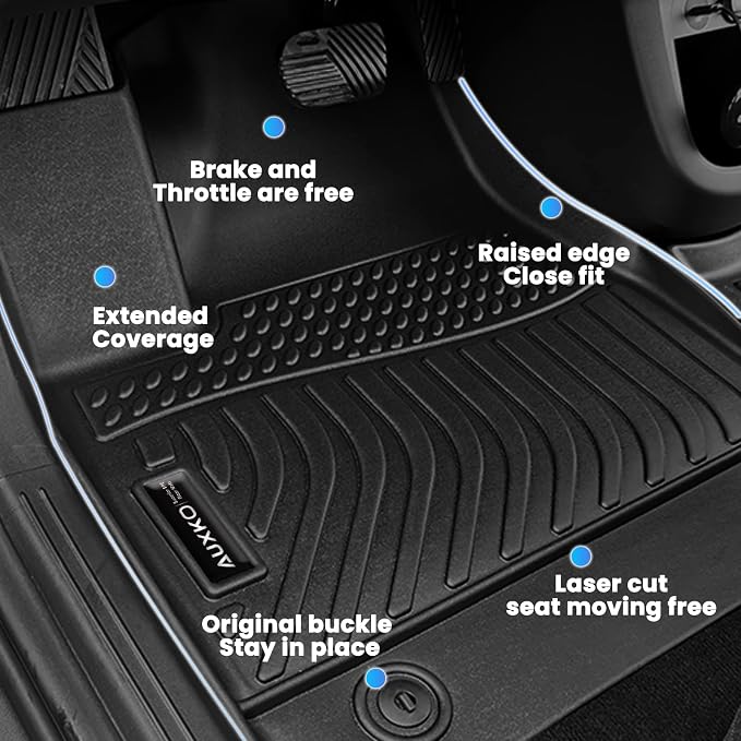 Auxko All Weather Floor Mats for Hyundai IONIQ 9 2026 7 Seater (2nd Bench Seat) TPE Liners All Season Accessories Guard Odorless Anti-Slip Floor Liners for Hyundai IONIQ 9 2026 7 Passengers