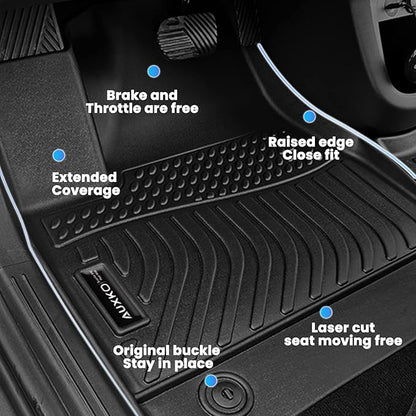 Auxko All Weather Floor Mats Cargo Mat Fit for Toyota Camry Hybrid 2024 2023 2022 2021 2020 2019 2018 TPE Floor Liner Trunk Mat Camry Accessories All Season Odorless Anti-Slip Black
