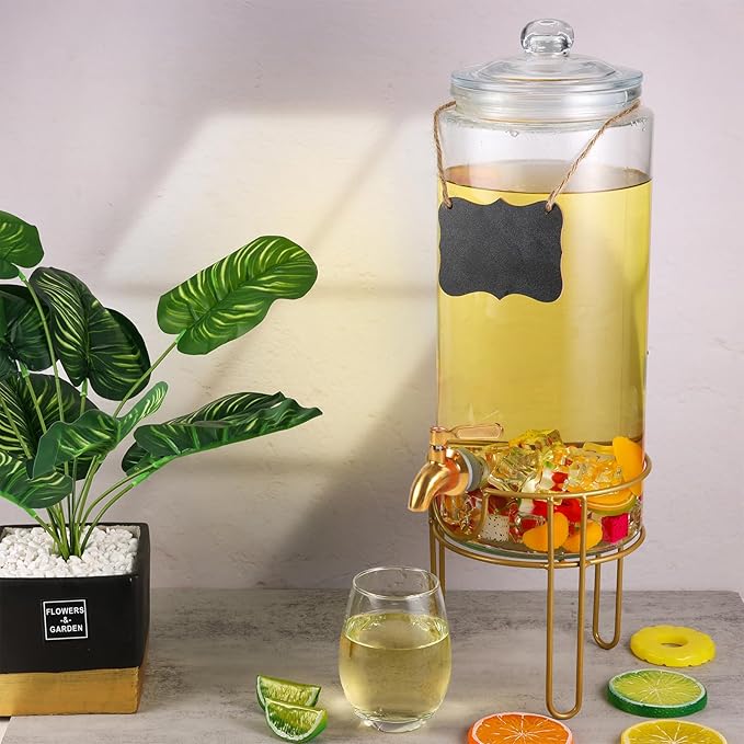 1.5 Gallon Drink dispenser, Glass Beverage Dispenser