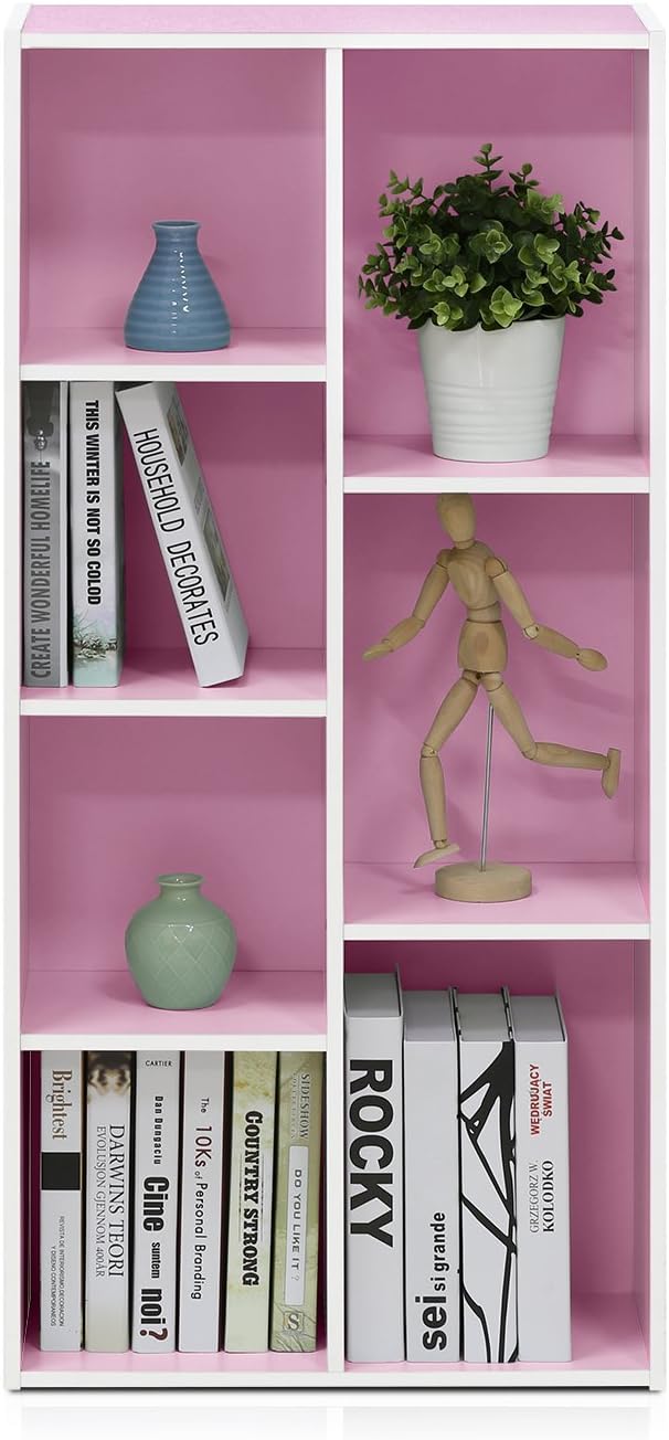Furinno LUDER Book Shelf, 7-Cube Bookshelf, Bookcase