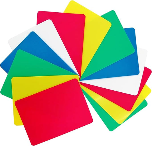 XANADU 15 Pack Plastic Poker Cut Cards Poker Size Casino Deck Cutting Cards with Smooth & Matte Sides – 5 Assorted Colors